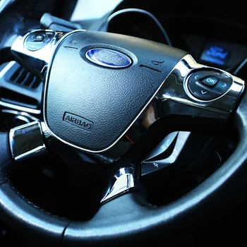 Samochód kierownica wykończenie pokrywa naklejka ozdoby etui do Ford Focus 3 MK3 2012 2013 ford KUGA Escape 2013 akcesoria