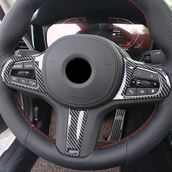 Samochód sportowy kierownica dekoracji pokrywa ochronna naklejka do BMW 3 serii 5 G01 G02 G05 G20 G30 G32 akcesoria samochodowe