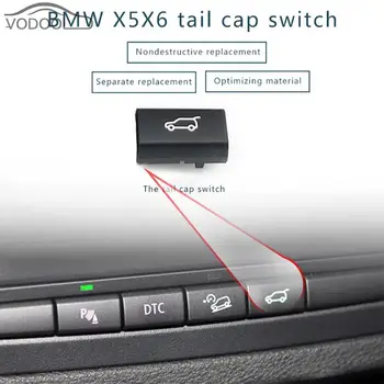 Samochód tylne drzwi przełącznik przycisk pokrywa auto tylny bagażnik przełącznik pokrywa ochronna dla BMW X5 E70 06-13 X6 E71 08-14 akcesoria samochodowe