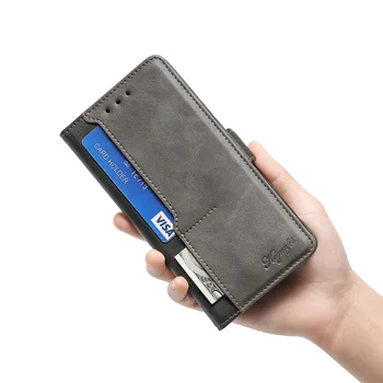Samsung Galaxy S20 Ultra S10 5G S9 Plus Lite luksusowy uchwyt karty łączenie etui portfel, telefon skórzany pokrowiec Nagnetic klamra pokrywa
