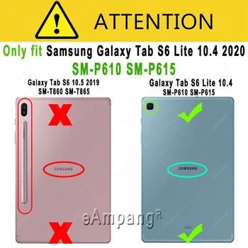 Samsung Galaxy Tab S6 Lite 10.4 Case Cover 360 obrotowy odporna na wstrząsy etui P610 P615 SM-P610 SM-P615 Funda ręcznie pasek na ramię