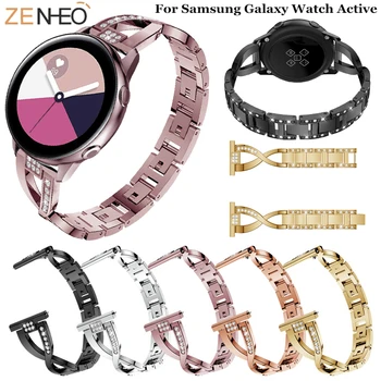 Samsung galaxy watch Active 2 40 mm 44 mm pasek ze stali nierdzewnej wymiana paska 20 mm pasek do zegarków bransoletka metalowa Aolly Correa