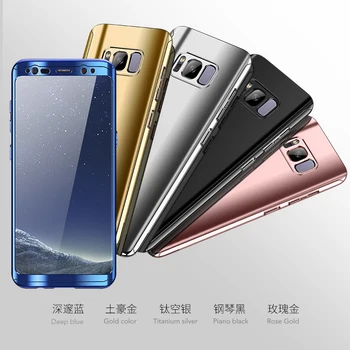 Samsung Samsung Galaxy S8 S8 Plus+ etui do telefonu 360 stopni odporne na wstrząsy etui do Samsung Galaxy S8 S8 Plus + etui do telefonu Samsung S8 S 8 pokrycie lustra pełne pokrycie + szklana folia