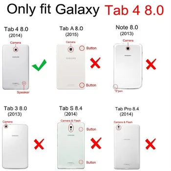 Samsung Samsung Galaxy Tab 4 8.0 SM-T330 T331 T335 360 stopni sztuczna skóra klapka etui do samsung Tab 4 8.0 Tablet Case +FilmPen