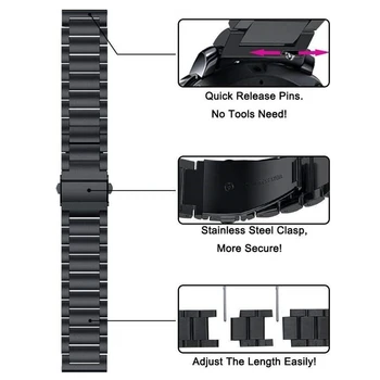 Samsung Samsung Galaxy Watch 46 mm pasek ze stali nierdzewnej dla Samsung Gear S3 Classic/Frontier Band 22 mm, metalowe, paski do zegarków