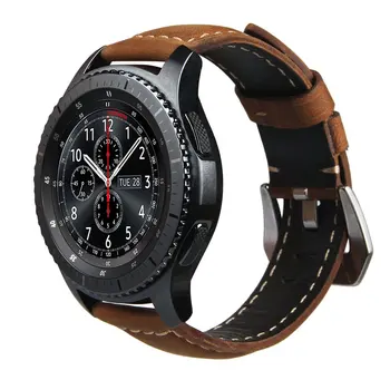 Samsung Samsung Galaxy zegarek pasek ze skóry naturalnej 46 mm pasek do Samsung Gear S3 paski do zegarków wymiana bransoletka Bransoletka