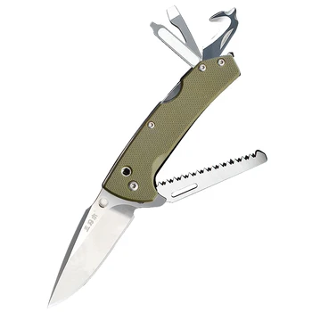 Sanrenmu 7106 wielofunkcyjny 12C27 stalowe składane noże praktyczne narzędzia wielofunkcyjne pustynia śrubokręt+otwieracz+Lina nóż