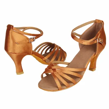 Satyna obcas 7 cm/5 cm tango salsa latino taneczne buty kobieta Zapatos Salsa Mujer Zapatos De Baile Latino Mujer 213 Darmowa wysyłka