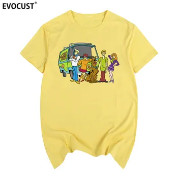 Scooby Doo Mystery Machine Cartoon T-shirt Cotton Men T shirt New TEE TSHIRT Odzież unisex Fashion