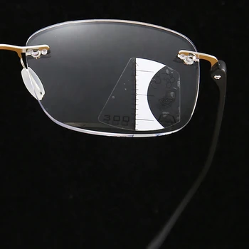 Seemfly Mężczyźni Kobiety Progressive Multifocal Obiektywy Okulary Do Czytania Smart Zoom Anti Blue Light Пресбиопические Okulary Bez Oprawek Okulary Unisex