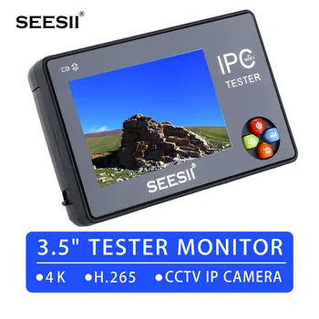 SEESII 3.5 inch 4K CCTV IP Camera Tester Monitor Analog CVBS ONVIF H. 265 Test PTZ BNC NTSC/P Control Wifi Touch Screen Audio