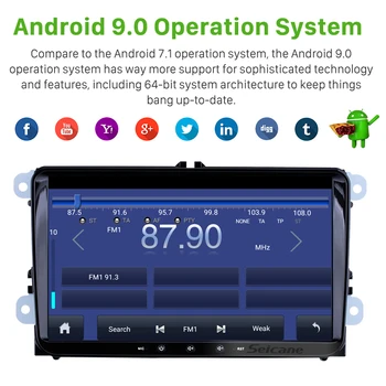 Seicane Android 10.0 API 29 9-calowy samochodowy odtwarzacz multimedialny 2 din GPS, car Radio dla Skoda/Seat/Volkswagen/VW/Passat b7/POLO/GOLF 5 6
