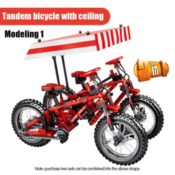 SEMBO City Concertible Tandem Bicycles Building Blocks Technic mechaniczny rower górski rower DIY cegły zabawki dla dzieci