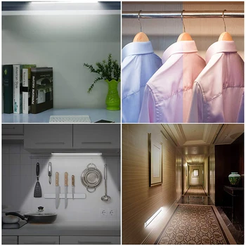 Sensing LED Under Kitchen Cabinet Closet Light USB Rechargable Hand Sweep Wall lamps 3Mode Reading Bedroom Light for Wardrobe