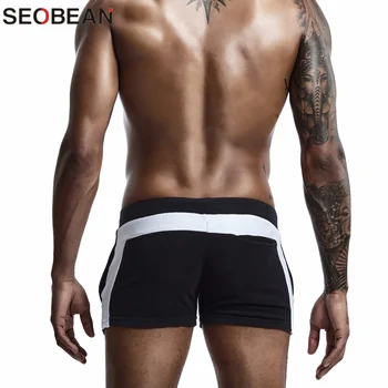 SEOBEAN męska strona odzież szorty Sexy niskiej talii bawełna super miękkie wygodne domowe męskie majtki bokserki codzienne krótkie spodnie