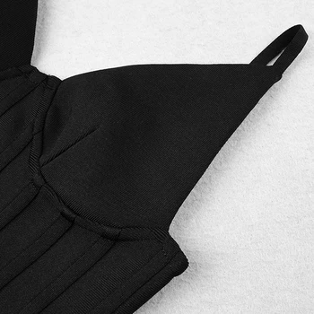 Sexy Black White Summer Mini Dress Women 2020 New V Dekolt Tuniki Pasek Spaghetti Bez Rękawów Potargane Party Mini Mini Party Dress
