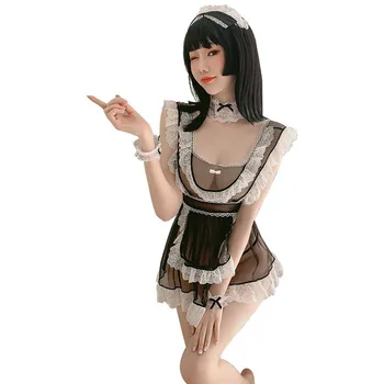 Sexy pokojówka strój słodki gothic Lolita strój cosplay kostium fartuch dress uniform zestaw kobiet kostiumy na Halloween
