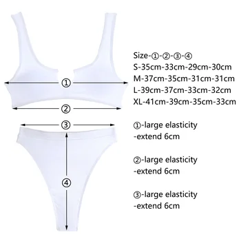 Sexy Women ' s Solid Color Ribbed High Waist Cut Leg Bikini Set miękki 2021 stringi strój kąpielowy kobiety stroje kąpielowe stroje kąpielowe strój kąpielowy