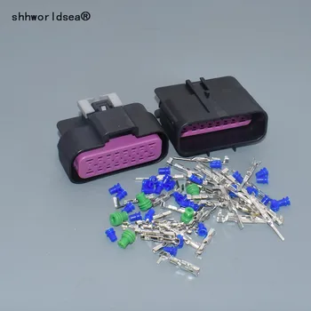 Shhworldsea 16 Way 1.5 mm 2.8 mm Black Sealed Male and Female Connector Assembly, Max Current 15A 15326085/15326084