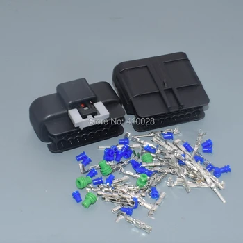 Shhworldsea 16 Way 1.5 mm 2.8 mm Black Sealed Male and Female Connector Assembly, Max Current 15A 15326085/15326084