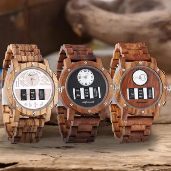 Shifenmei Wood Zegarki męskie 2021 kwarcowy męskie zegarki Top Brand Luxury Wooden Drum Watch męskie rolki zegarek Relogio Masculino