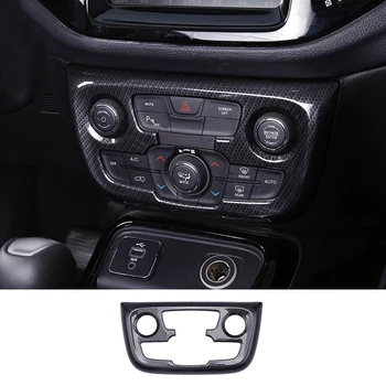 SHINEKA akcesoria samochodowe klimatyzacja Panel sterowania ramka ozdoby pokrowce pasują do Jeep Compass Automatic Type 2017 +