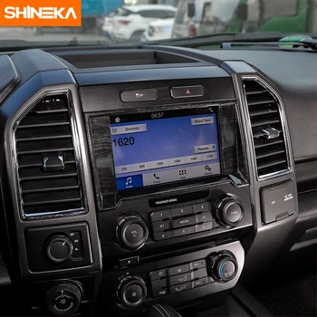 SHINEKA Media GPS pokrywa wykończenie dekoracji pierścień nawigacyjny panel ramka naklejka dla Ford F150 2016 stylizacja samochodu