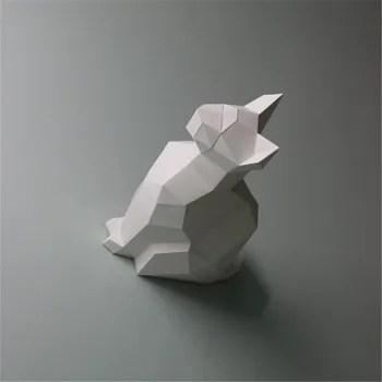 Siedzi kot 3D Papierowy model DIY ręcznie kreatywne dekoracje domu, dekoracje ścienne ręcznie słodkie zwierzęta papier rzemiosła prezent puzzle zabawki