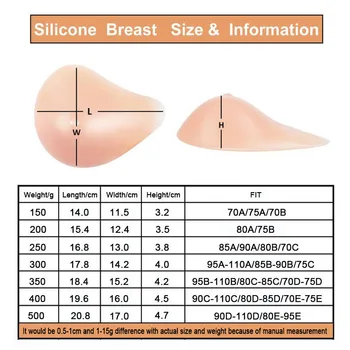 Silikonowa forma piersi obsługuje sztuczną spiralną silikonowy biust fałszywy, fałszywy protezy piersi 150 g-500 g super miękka gąbka Pad D30