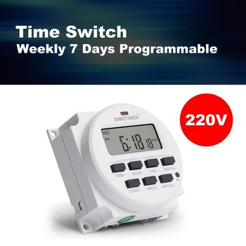 SINOTIMER AC 220V tygodnik 7 dni programowalny cyfrowy przełącznik czasu przekaźnik czasowy sterowania szynie Din do elektrycznego urządzenia