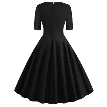SISHION 50s 60s retro sukienka vintage VD1261 kobiety krótki rękaw V neck elegancka bawełna rockabilly sukienka damska elegancka odzież