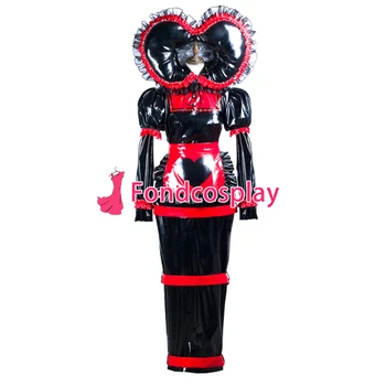 Sissy maid PVC sukienka zamykana mundury cosplay kostium na zamówienie[G3741]