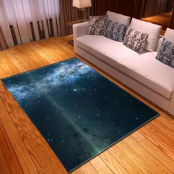 Skandynawski dywan miękka flanela Galaxy Space drukowanie 3D plac zabaw dla dzieci dywany salon maty antypoślizgowe duże dywany do wystroju salonu