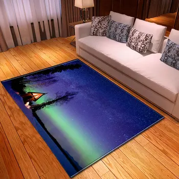 Skandynawski dywan miękka flanela Galaxy Space drukowanie 3D plac zabaw dla dzieci dywany salon maty antypoślizgowe duże dywany do wystroju salonu