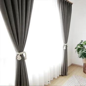Skandynawski kurtyna Japoński styl czysty lniany odcień kurtyna wykonana na zamówienie zasłony tkaniny salon sypialnia dźwiękoszczelność pływające zasłony