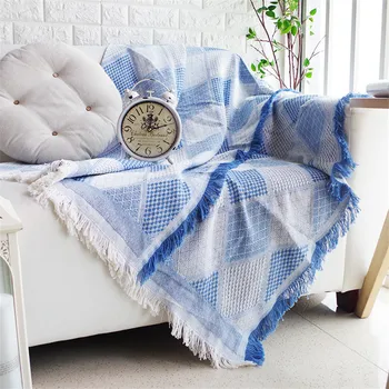 Skandynawski romantyczny geometria rzucić koc sofa ozdobne etui kolorowe Cobertor sofa/łóżko plaid antypoślizgowe szycie kołdry