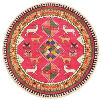 Skandynawskie Pochodzenie Mandala Retro Okrągły Dywan Kwiat Drukowane Okrągłych Dywanów Salon, Pokój Dziecięcy Żakardowe Duża Sypialnia Dziecko Pełza Dywan