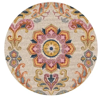 Skandynawskie Pochodzenie Mandala Retro Okrągły Dywan Kwiat Drukowane Okrągłych Dywanów Salon, Pokój Dziecięcy Żakardowe Duża Sypialnia Dziecko Pełza Dywan