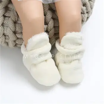 Skarpety zimowe dla niemowląt piękny Puch ciepły chłopiec dziewczynka patch dziecko pierwsze chodziki bawełna komfort miękka antypoślizgowa łóżeczko dziecięce buty