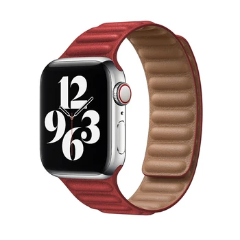 Skórzana Link do apple watch band 44 mm 40 mm mc band 42 mm 38 mm silna magnetyczny zawias pasek do apple watch 5 6 SE 4 3 2 44 mm