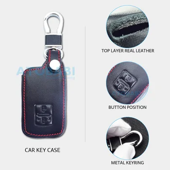 Skórzane etui na klucze do samochodu Toyota Auris Corolla RAV4 Avalon Yaris Verso 2012-2018 2 przycisku Keyless Remote Fob Protector Cover torba