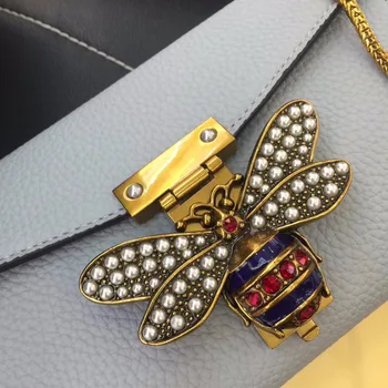 Skórzany koperta torba perła dekoracja mini torba liczi wzór torba na ramię gumtree pszczoła metalowa torba