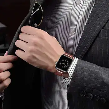 Skórzany pasek do zegarka Apple Watch series 1/2/3 42 mm 38 mm pasek bransoletka dla mc series 6 5 4 SE 40 mm 44 mm pasek