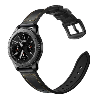 Skórzany pasek Gear S3 Frontier Samsung Galaxy watch 46 mm 42 m huawei watch gt pasek 22 mm watchband correa bransoletka pasek 20 mm