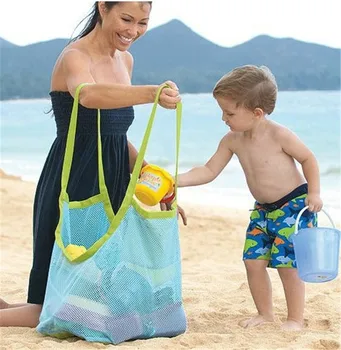 Składana Torba Plażowa Kids Children Mesh Storage Bag Outdoor Swimming Beach Park Toys Ręcznik Odzież Organizator Swimming Bag