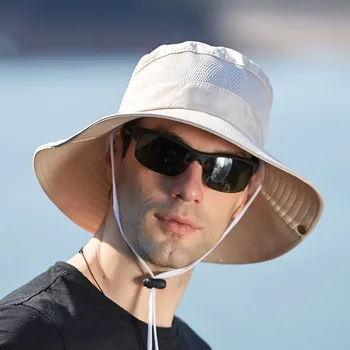 SLECKTON Men Mesh Oddychającym Bucket Hat for Men ' s Boonie Hats Panama Caps Fisherman Czapka Unisex Summer Outdoor Visors Gorras