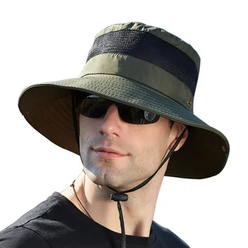SLECKTON Men Mesh Oddychającym Bucket Hat for Men ' s Boonie Hats Panama Caps Fisherman Czapka Unisex Summer Outdoor Visors Gorras