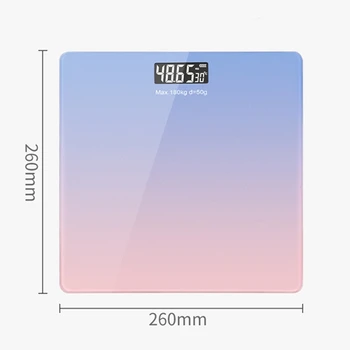 Smart Body Weight Scale gradienty kolorów Wagi łazienkowe wagi podłogowe szklane led cyfrowa waga łazienkowa Waga USB ładowanie