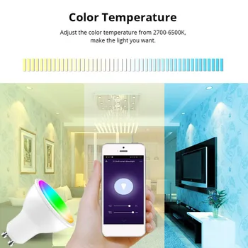 Smart Bulb Home Lighting Lampa 6W Magic RGB +CW LED Change Color Light Bulb działa z Amazon Alexa Google Home Tmall Genie