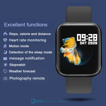 Smart Watch P80 Mężczyźni Kobiety Smartwatch fitness tracker monitor rytmu serca sportowe wodoodporne zegarki dla Android IOS zegarek godzina
